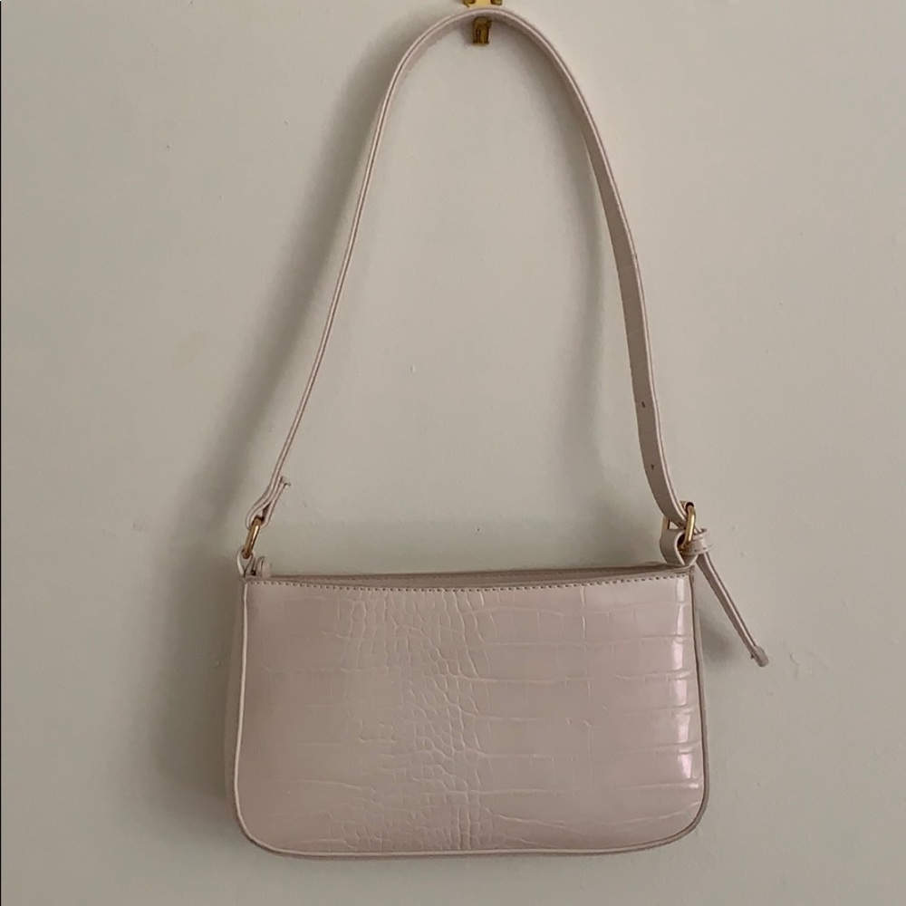 Mini white croc purse